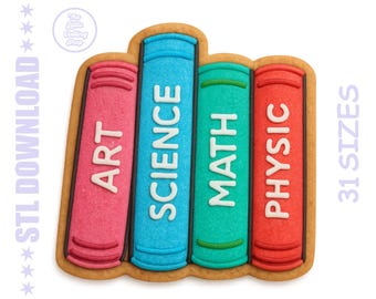 Books Cookie Cutter STL: 3D Printable School Stack (Digital File)