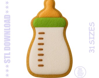 Baby Bottle Cookie Cutter STL File: Green Milk Bottle (Digital Download)