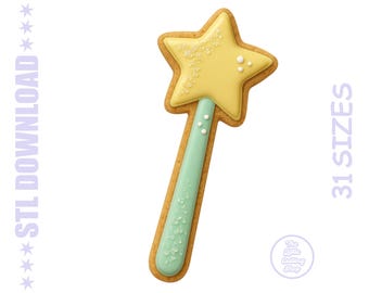 3D STL Cookie Cutter Magic Wand – Fairy Princess – Digital Download – No Physical Item