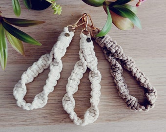 Macramé handtasriem, boho-stijl tasriem, handgemaakte handtasriem sleutelhanger, macramé gelegenheidstasriem, handriem handgemaakte sleutelhanger