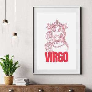 GRAPHIC &#39;VIRGO&#39; PRINT - Red Lady