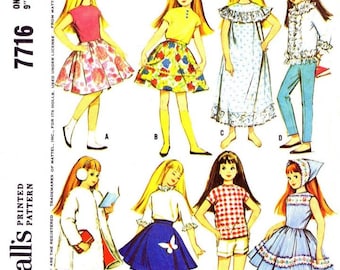 PDF-kopie Vintage patronen MC Calls 7716 kledingkast voor Skipper Doll