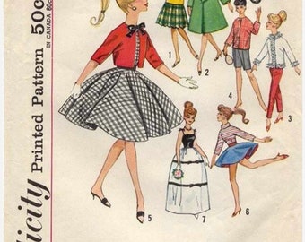 PDF-kopie Vintage patronen Eenvoud 4700 kleding voor modepoppen 11 1\2 inch