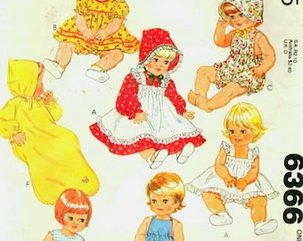PDF Copy Vintage Patterns Simplicity 6366 Clothes for  Baby Dolls sizes 15 1\2 and 17 inches