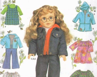 Copie PDF vintage Patterns MC Call 7083 Vêtements pour poupée American Girl 18 pouces