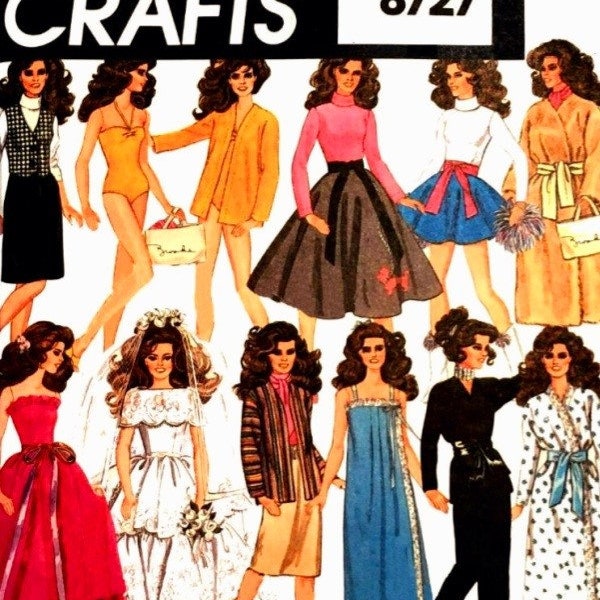 PDF Copy Vintage Patterns MC Calls 8727 Clothes for  Fashion Dolls 11 1\2 inches