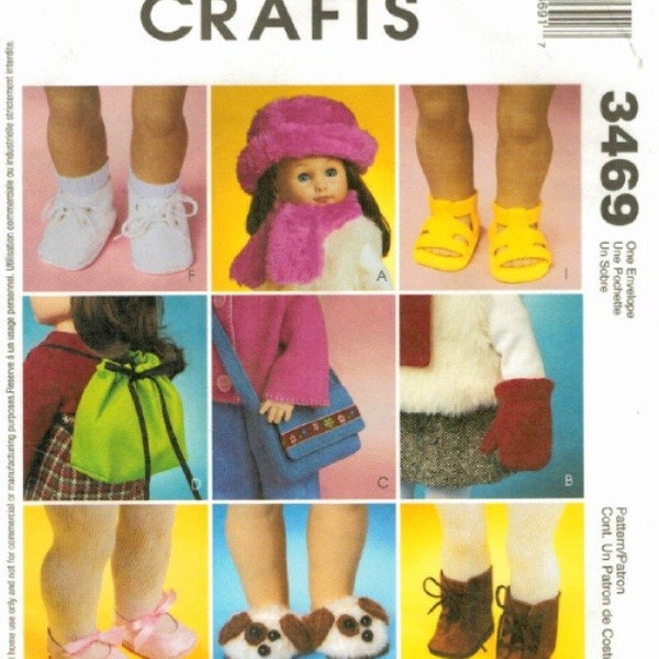 PDF Copy Vintage Patterns MC Call 3469 Accessories for  American Girl Doll 18 inches