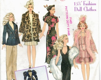 PDF Copy Vintage Patterns Simplicity 9049 Clothes for  Fashion Dolls 15 1\2 inches.