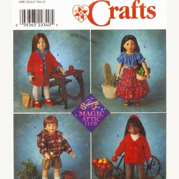 PDF Copy vintage Patterns Simplicity 8451 Vêtements pour poupée American Girl 18 pouces