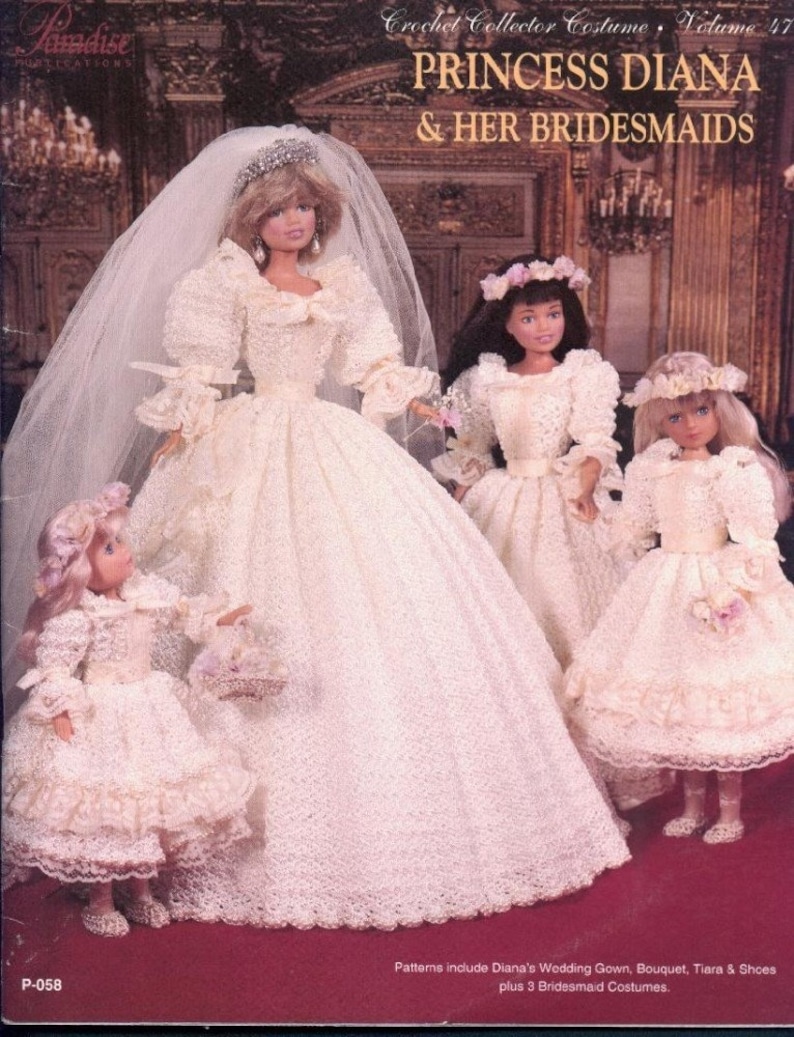 PDF-kopie van vintage patronen van gehaakte kleding voor Barbie-poppen modepoppen maat 11 1/2 inch afbeelding 1