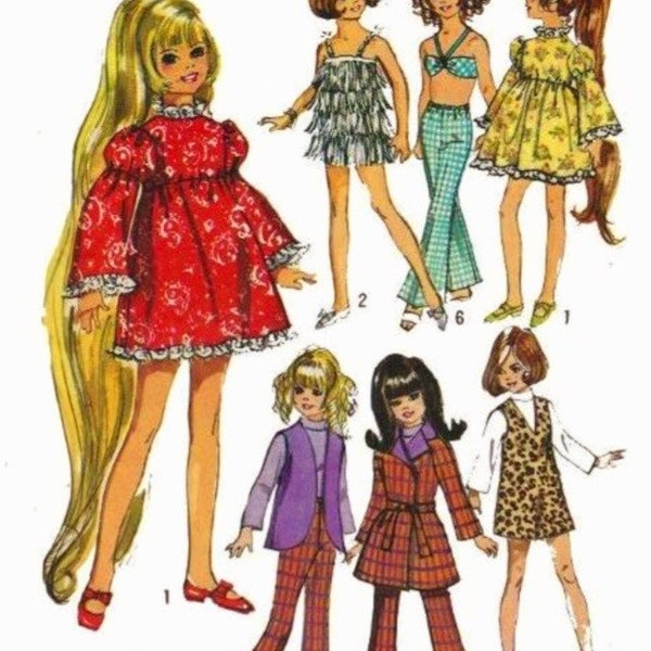 PDF Copy Vintage Patterns Simplicity 8519 Clothes for  Teen Dolls Such as Beautiful Crissy 17 1\2 inches.