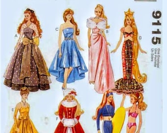 PDF Kopie des Vintage MC Calls 9115 Pattern für Fashion Dolls Größe 11 1/2 Inches Französische Sprache