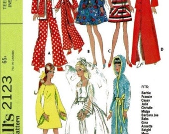 PDF Copy Vintage Patterns MC Calls 2123 Clothes for  Fashion Dolls 11 1\2 inches