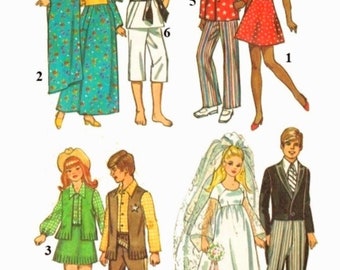 PDF Copy vintage Patterns Simplicity 5330 Vêtements pour poupées de mode 11 1 \ 2 pouces.