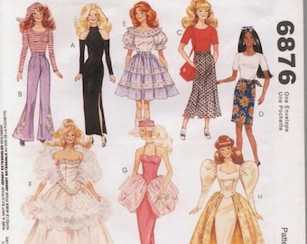 PDF Copy vintage Pattern MC Calls 6876 Clothes for Fashion Dolls 11 1\2 pouces