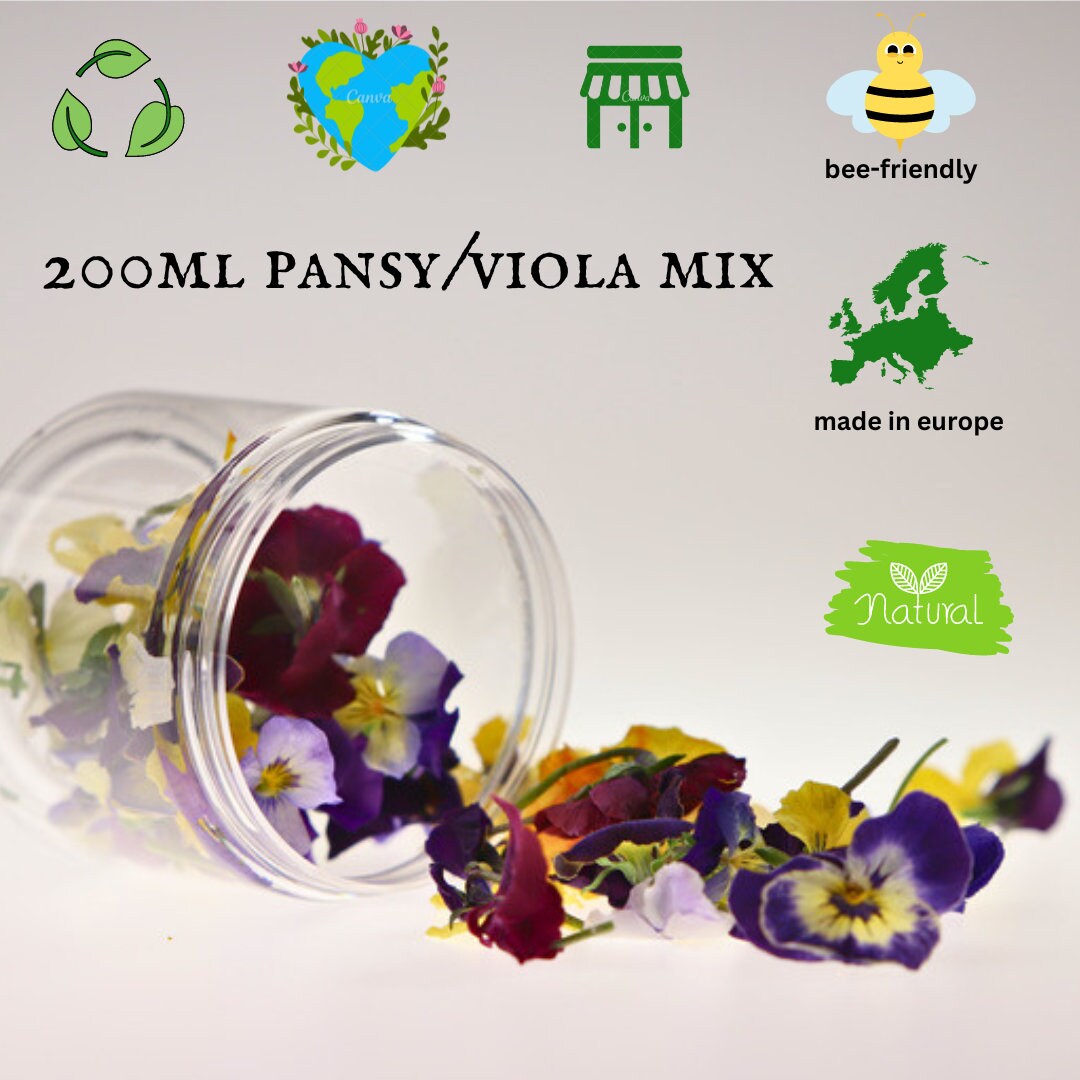 Dried edible flowers for cakes decorating | Pansy mini rose wedding mix EU  grown