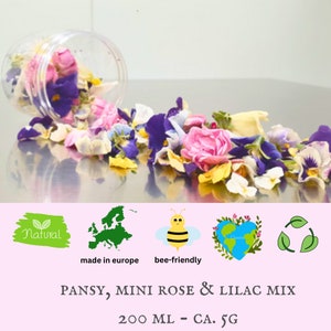 Fiori commestibili secchi per decorare torte / Fiori liofilizzati / Decorazioni per torte commestibili / Cupcake di rose / Fiori per decorare torte - 200 ml