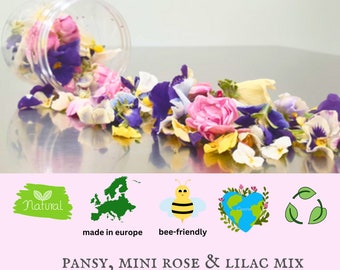 Dried edible flowers for cakes decorating | Freeze dried flowers | Edible cake toppers | Rose cupcakes | Flowers for cake decoration - 200ml