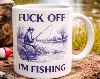 Funny Fishing Mug – Rude Ceramic Coffee Cup for Anglers (11oz)