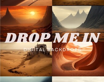 Sci-Fi Desert Planet Digital Backgrounds | AI Photo Backdrops (16)