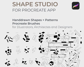 Procreate Hand gezeichnete Pinsel Form Studio für Illustratoren, Architekten und Designer, Schablonen / Stempel