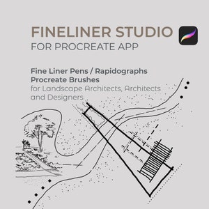 Fineliner Studio - Architecture Procreate-penslar för landskapsarkitekter, arkitekter och designers - Arkitektritningsdesign Fine liners