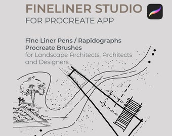 Fineliner Studio - Architecture Procreate Brushes for Landscape Architects, Architects and Designers - Architect Drawing Design Fine liners