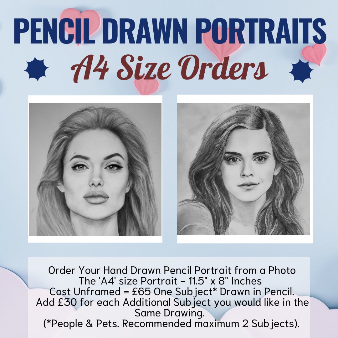 Custom Hand Drawn Pencil Portrait - Etsy Canada