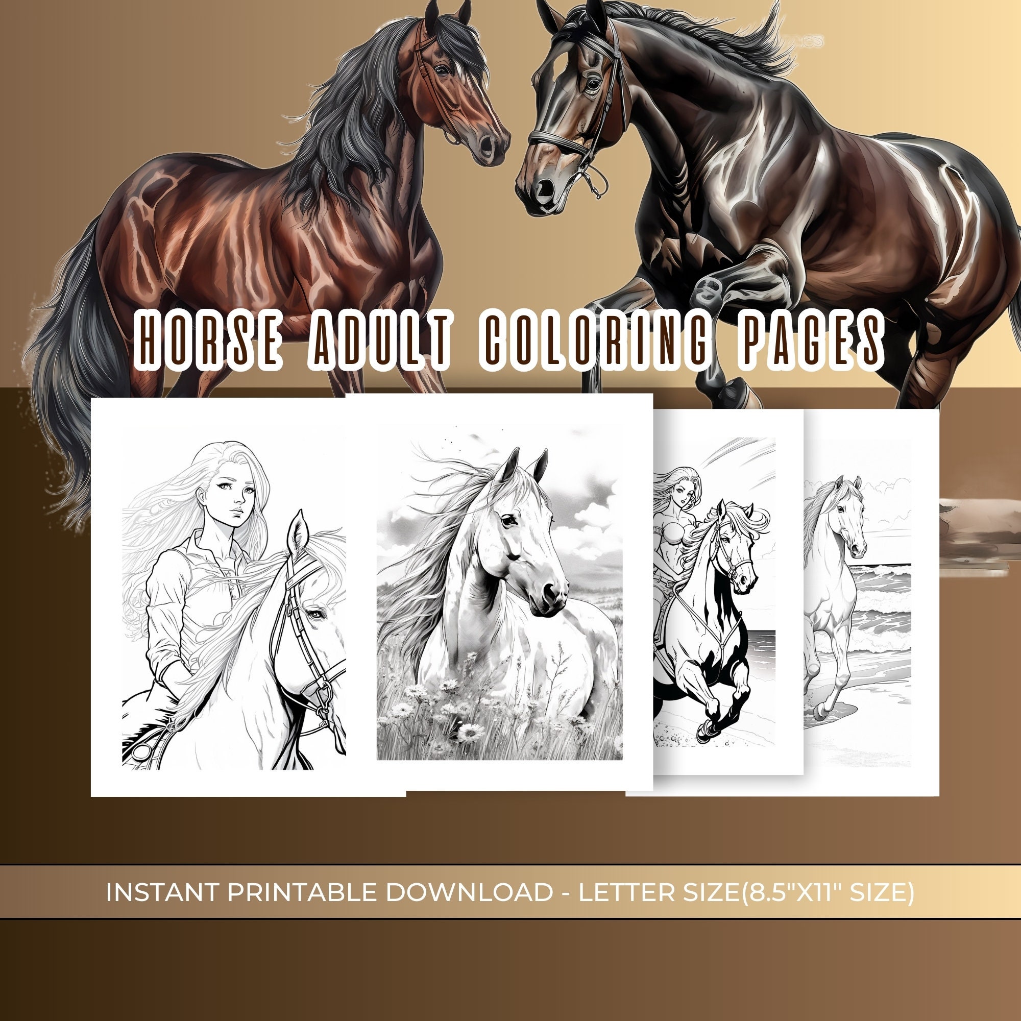 Horse Colorıng Pagesgrayscale Printable Horse printable Coloring Pages ...