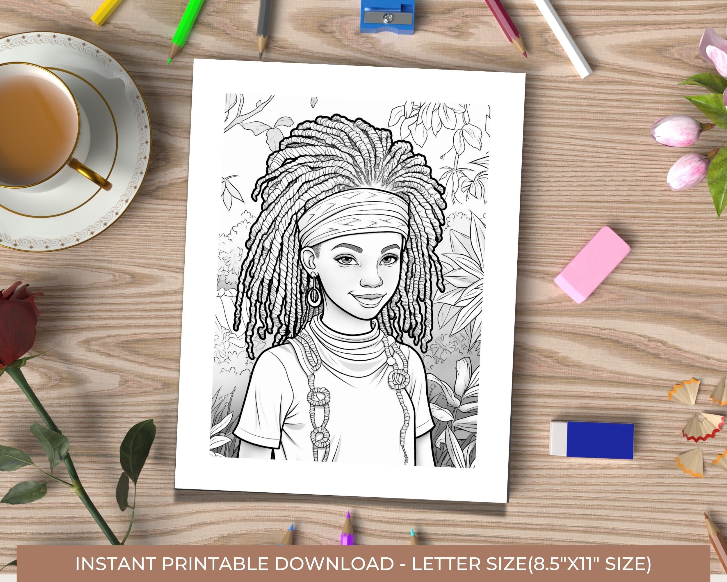 Black Girls Coloring Pagesinstant PDF Downloadafrican American Children