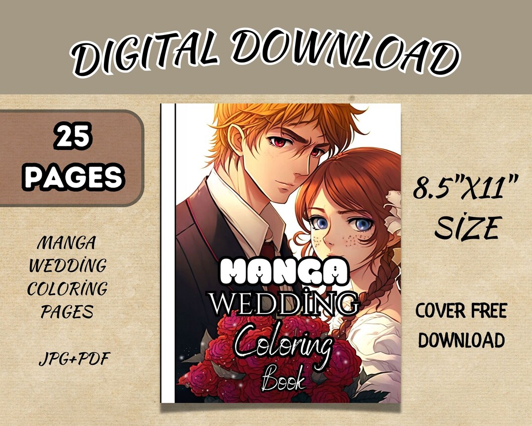 Anime Wedding Coloring Pages25 Pages 8.5x11 Etsy