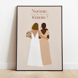 Demande Témoin Mariage Personnalisée Affiche Veux-tu être mon témoin Cadeau Témoin Original image 1