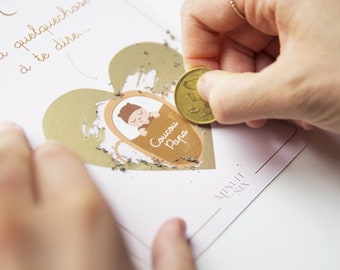 Annonce Bébé Carte Surprise à Gratter Annonce Grossesse Papa