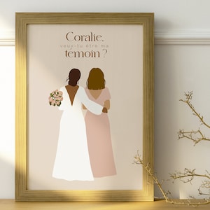 Demande Témoin Mariage Personnalisée Affiche Veux-tu être mon témoin Cadeau Témoin Original image 2