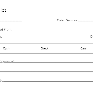 Simple Printable Receipt Template, esthetician template, invoice template