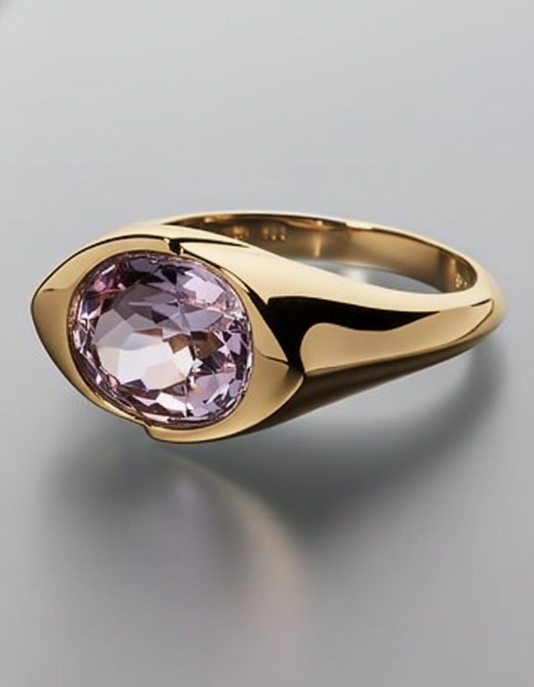 Sterling Silver Amethyst Signet Ring • Statement Gemstone Ring • Bold ...