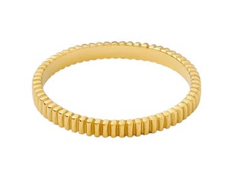 Gold Plated Sterling Silver Wedding Band - Elegant Promise Ring