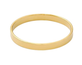 Gold Plated Sterling Silver Band: Thick Stacking Ring
