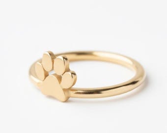 Sterling Silver Paw Ring 925 – Non-Adjustable Pet Lover Jewelry, Dog Cat Paw Print Band, Gift for Pet Moms & Animal Lovers