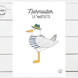 Póster Noirmoutier/La gaviota/Decoración mural/Póster playa, mar, vacaciones