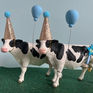 Cow Party Animal Cake Topper keepsake, Milking Cow Cake Topper, Farm Theme Cake Decoration