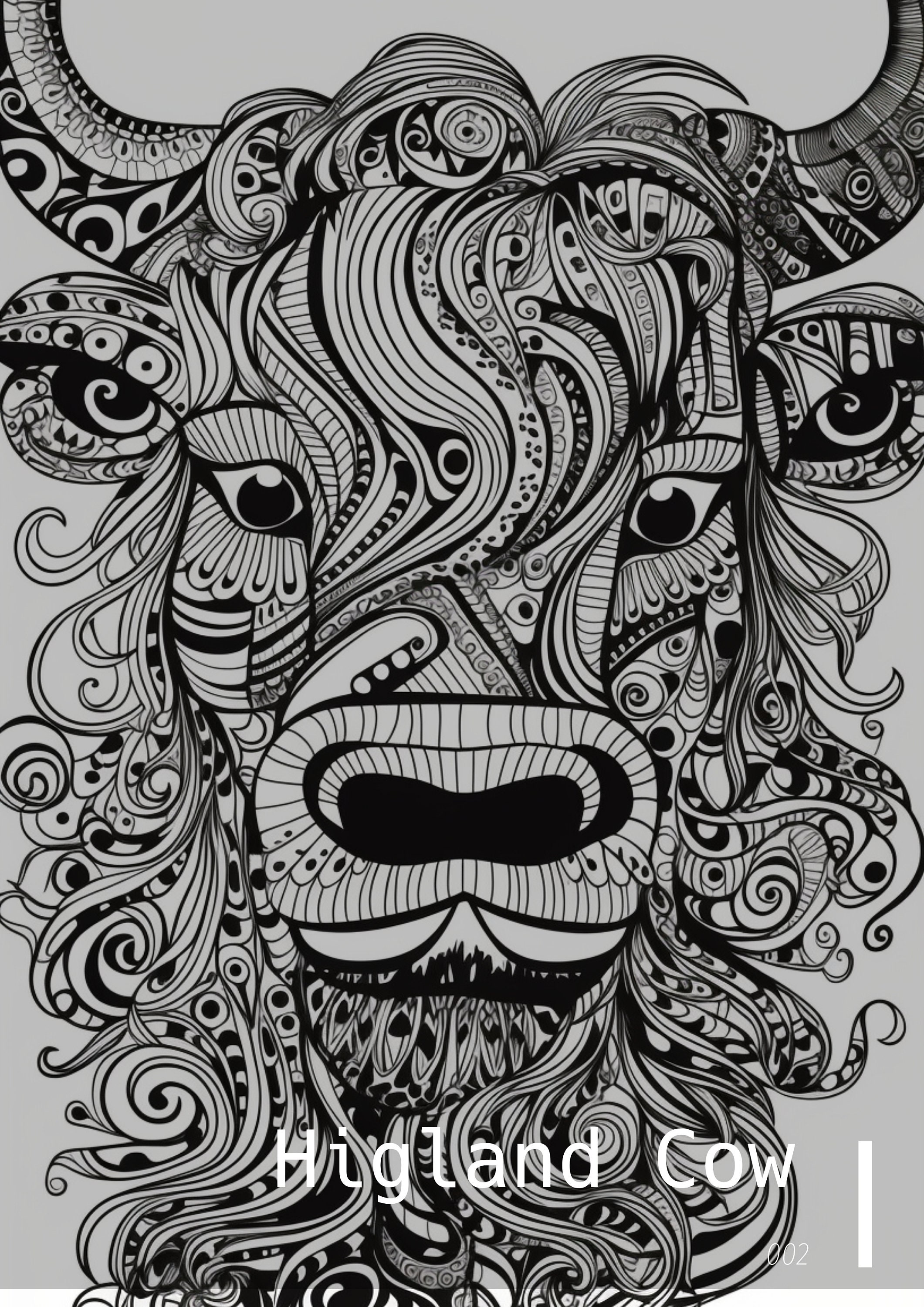 Highland Cow Colouring Pages, 3 JPG Digital Files, Download - Etsy