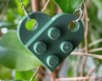 Collana singola cuore LEGO® Original - Realizzata con mattoncini autentici - Ciondolo love regalo amore o amicizia