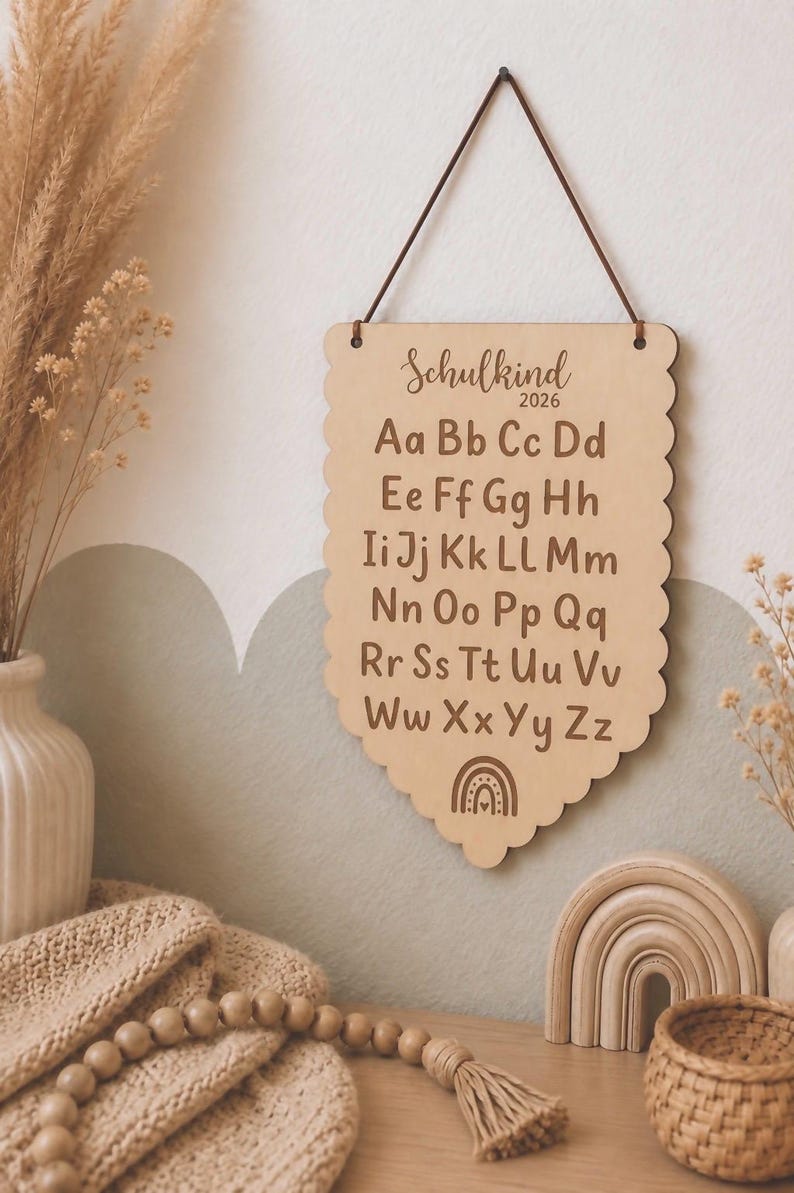 Personalized Wooden ABC Learning Board | Schoolchild 2026 | Back-to ...