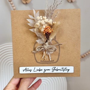 Geschenkkarte | Kraftpapierkarte | Glückwunschkarte | Geburtstagskarte | Trockenblumen | Kraftpapier | Geldgeschenk | Geburtstag | Geburt