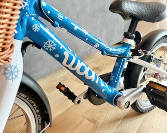 Schneeflocke Eiskönigin Aufkleber Fahrrad Laufrad | Woom | Scoot & Ride | Roller | Sticker | Name | Personalisiert Eisprinzessin
