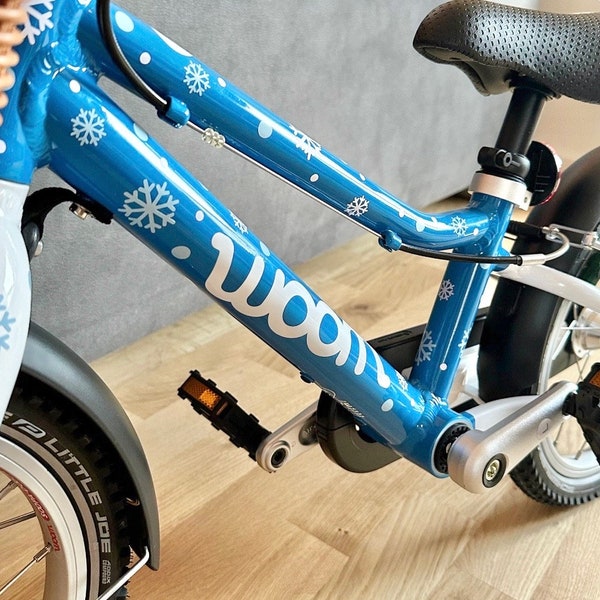 Schneeflocke Eiskönigin Aufkleber Fahrrad Laufrad | Woom | Scoot & Ride | Roller | Sticker | Name | Personalisiert Eisprinzessin
