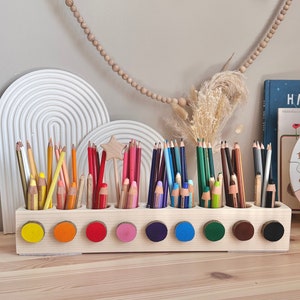 Montessori rainbow pencil holder image 1