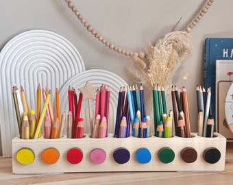 Montessori rainbow pencil holder