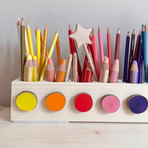 Montessori rainbow pencil holder image 6